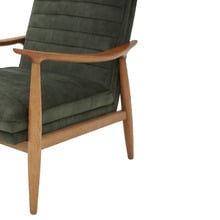 Olive Green Aldric Velvet Armchair & Ottoman Set